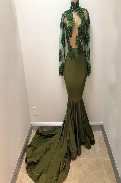 

romantic hunter long sleeve mermaid evening dresses beads lace prom dress long formal party dress pageant gowns celebrity special 6361222, Black;red