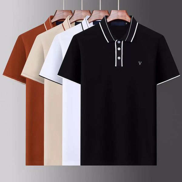 

summer fashion polo shirt brand clothing luxury designer polo shirt men's casual polo letter print embroidered high street cotton top, White;black