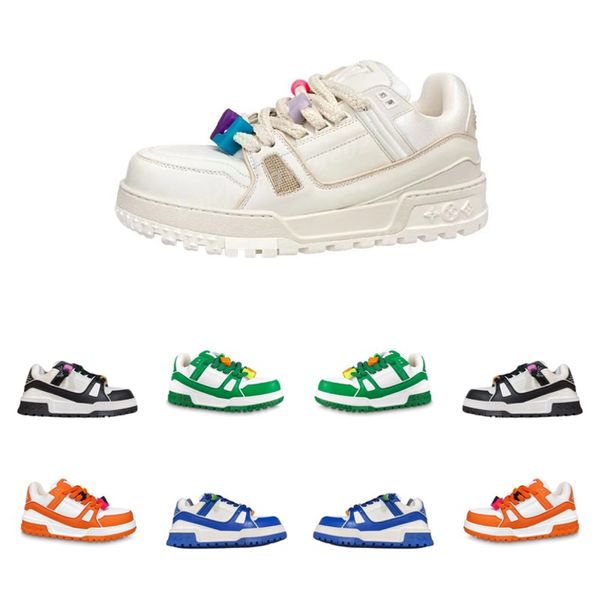 

2023 classic trainer maxi shoes designer sneakers for men women plate-forme buckle leather sneaker board shoes fashion bread shoes size 35-4
