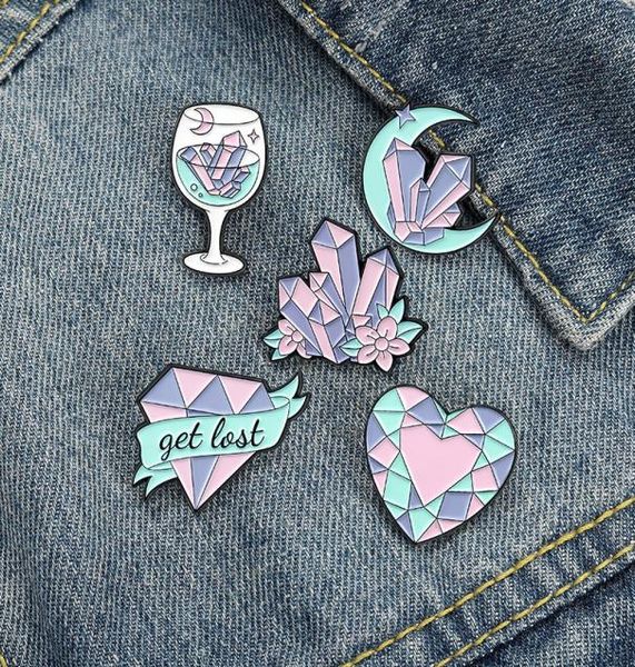 

enamel pins custom moon heart wine glass brooch lapel badge bag cartoon jewelry gift for kids friends4457467, Gray