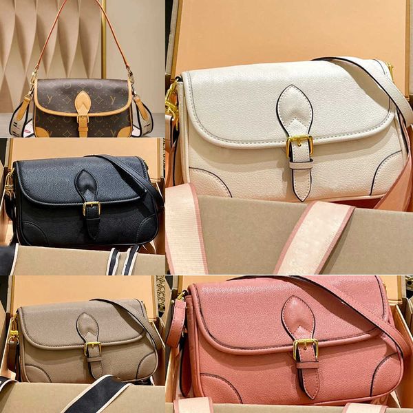 

designer bags shoulder bag totes real leather luxury old flower diane baguette handbag large-capacity canvas strap embossed letters colorful