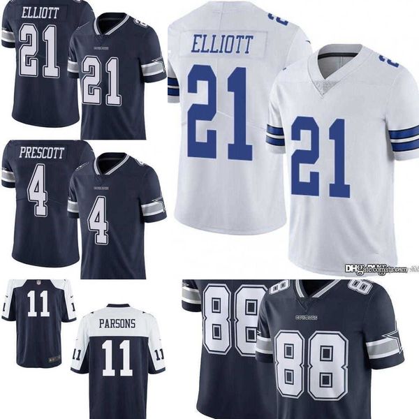 

football jerseys men women youth dallas''cowboys''jersey 4 dak prescott 11 micah parsons 21 ezekiel elliott 88 ceedee la, Black;red