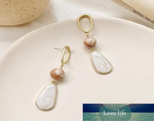 

dangle chandelier needle long sterling silver irregular oval earrings simple temperament natural stone allmatch whole3934336