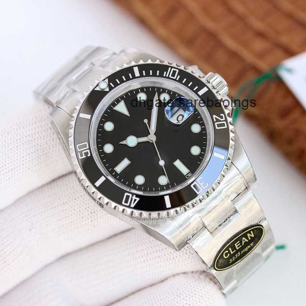 

men watches 41mm black ceramic case waterproof watch system rotating bezel 904l scratch resistant calibre 3235 self winding chromalight hour, Slivery;golden