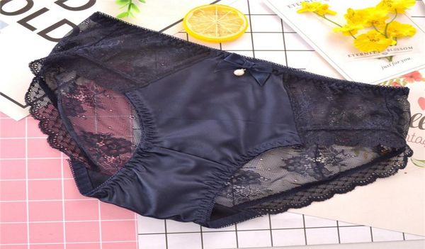 

underwear women sik silk cotton panties transparent satin women underwear thong tanga japanese lingerie panty2138848, Black;pink