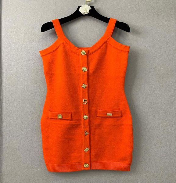 

luxury 2022 elegant lady single breasted dress women sleeveless knit solid knitted high waist dresses knitwear6673543, Black;gray