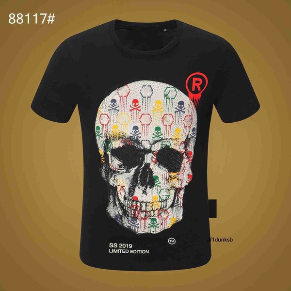 

tee plein dollar philipps mens brand tshirts men brown designer bear sleeve skull diamond bear t shirt oneck short skulls tshirt tees 23htp, White;black