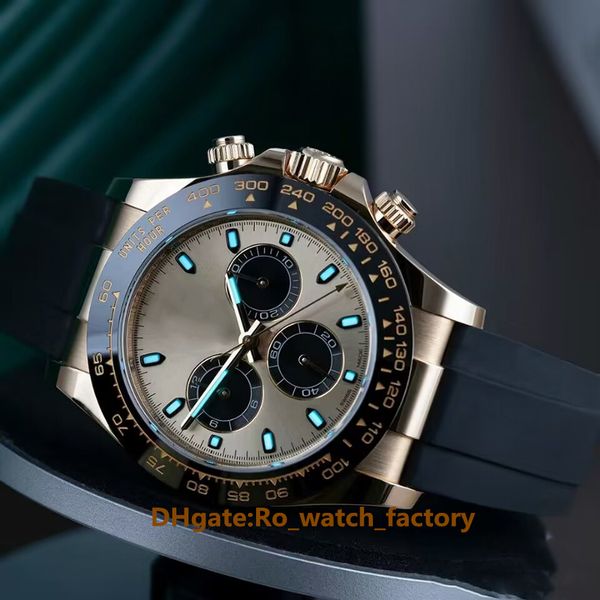 

mens watches cal.4130 movement 40mm cosmograph 126518 18k gold chronograph mechanical automatic watch men's wristwatches, Slivery;brown
