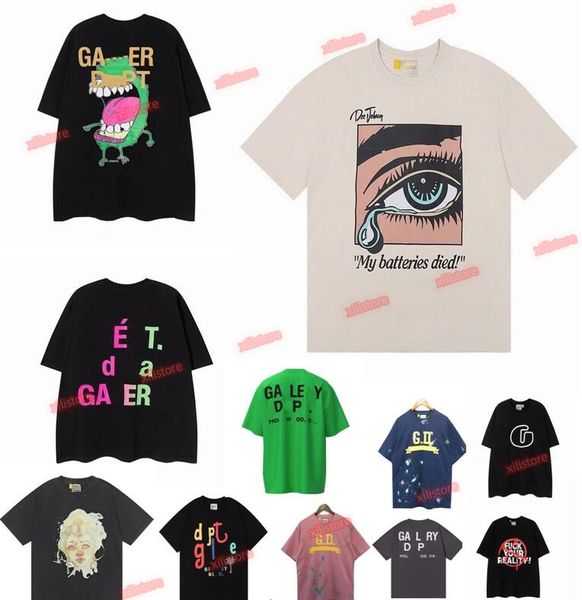 

galleries tee depts t shirts mens designer fashion short sleeves cottons tees letters print high street luxurys women leisure size s-xl, White;black