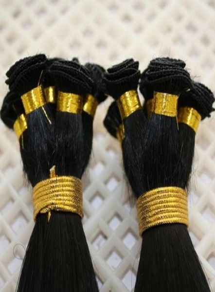 

natural color handtied hair weft 100gramspcs 3pcsset virgin human hair weaves by the handing8583898, Black
