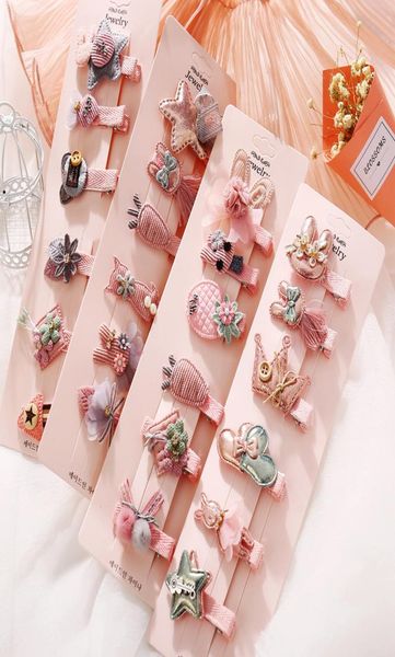 

6pcs kids cartoon cute hair clips bows ponytail holder hairpins for girls women cute fashion hair accessories4451441, Golden;silver