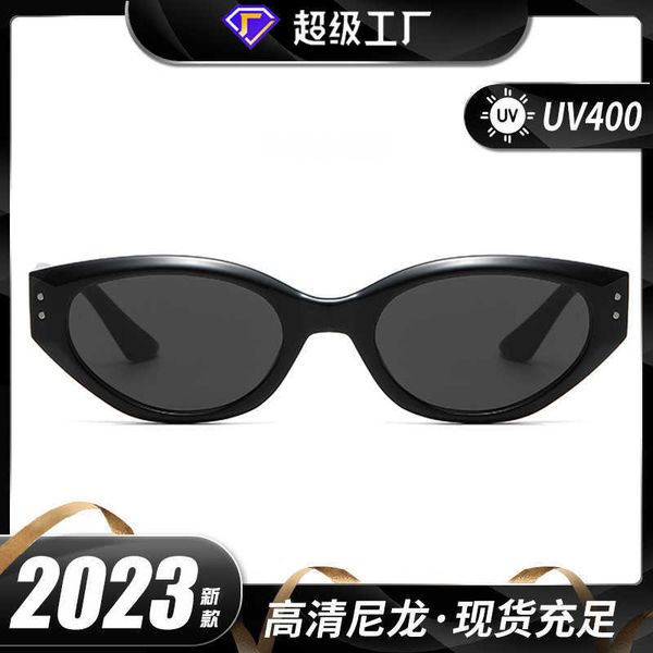 

2023 new cat's eye gm sunglasses net red the same kind of advanced women's small frame fashionable sunscreen sunglasses for men, White;black
