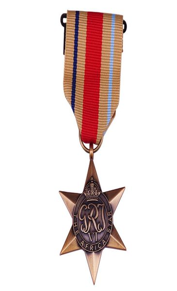 

george vi the africa star brass medal ribbon wwii british commonwealth high military award collection7933995, Gray