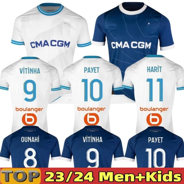 

2023 cuisance maillot om soccer jerseys marseilles maillot footguendouzi alexis gerson payet clauss football shirts men kids veretout under, Black;yellow