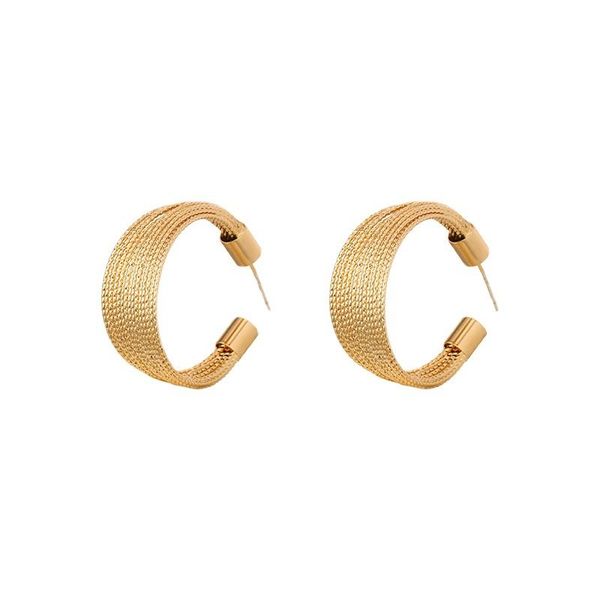 

retro metal gold color multiple big circle stud earrings for women korean jewelry fashion wedding party earring jewelry gift, Golden;silver