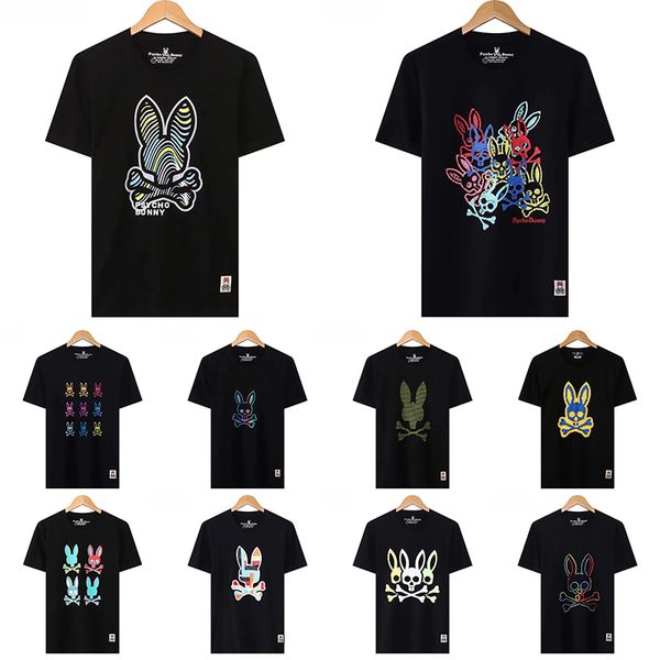 

mens t shirt psycho bunny print womens 2023 new design multi style men shirt fashion casual tshirt couple short sleeve man size m--3xl, White;black