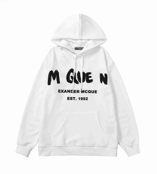 

men's men hoodie fashion women sweatshirts streetwear pullover loose mcqueen hoodies lovers clothing hig h quality l230727, Black