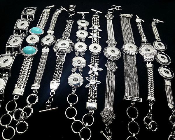 

whole mix lots fashion 18mm ginger snaps women039s chunk charms button antique silver retro vintage chain cuff ethnic and t2621458, Black