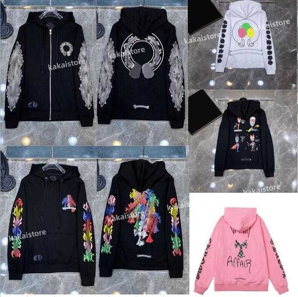 

men's mens hoodies designer chrome sweatshirts heart hoodie ch long sleeve jacket loose coat hooded hoody men woman hip hop 6ryt l23072, Black
