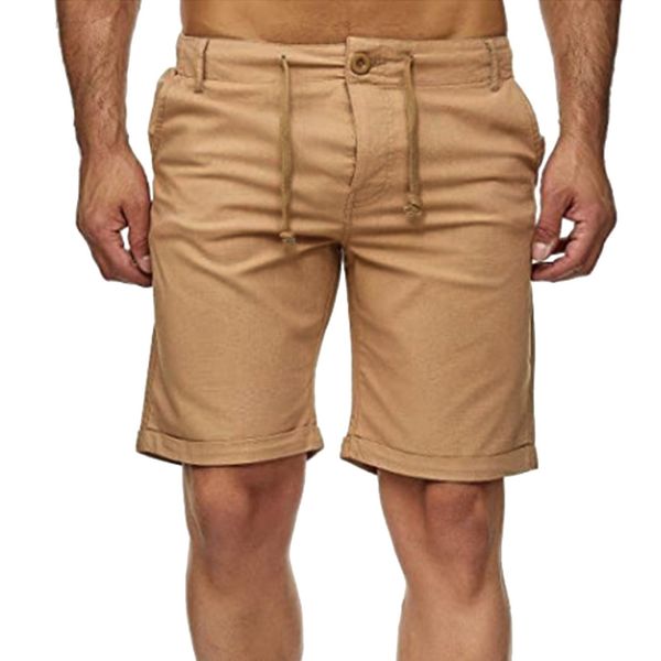 

mens shorts cotton linen pocket drawstring lace up pants casual solid color pantalones cortos gym fitness sports bermuda 230724, White;black