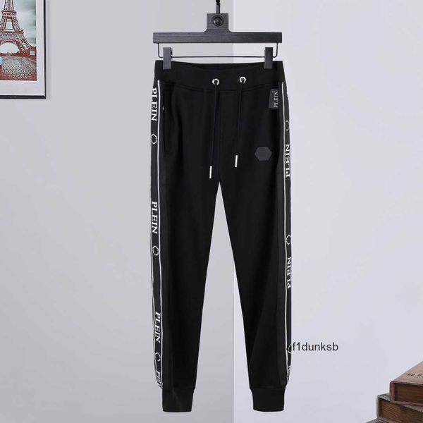 

drawstring bear joing trousers stones gothic mens womens pants sports luxury designers sweatpants plein joers couple brand clothing philipps, Black