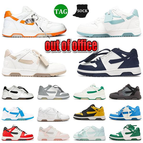 

2023 out of office designer sneaker casual shoes low vintage distressed leather for white sand walking mens womens loafers trainers platfor