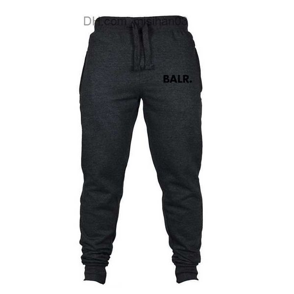 

men's pants balr men casual sweatpant fashion joggers pants drawstring trousers solid color men's hip hop brand spring and autumn, Black