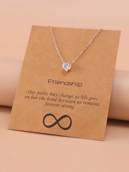 

women's accessories heart decor necklace, Silver