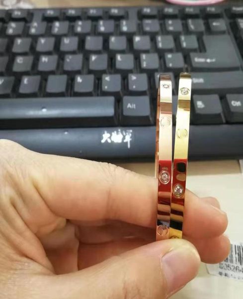 

no box thin bracelets bangles for women men titanium steel gold screwdriver bracelets 4mm lovers bracelet 1619cm9911642, Black