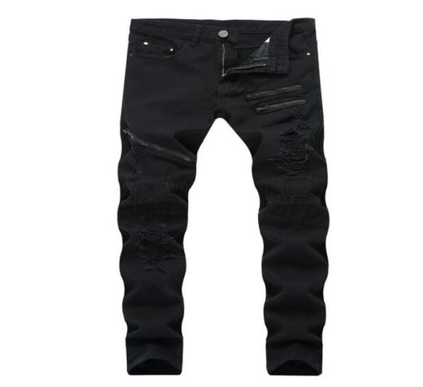 

2018 autum big size jeans new men039s more zip jeans denim zip hole pants casual streight leg jeans size 2840 tx00912591856, Blue
