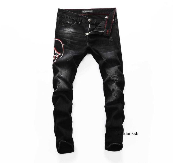 

jeans jeans mens plein denim man philipps rock moto pink casual design ripped paradise distressed skinny classic biker fashion jeans 6386365, Blue