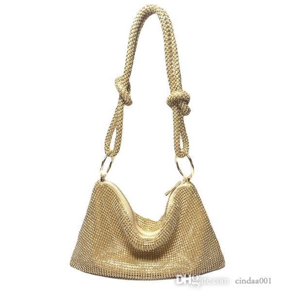 

women evening bag flash knotting rhinestone handmade underarm banquet dinner bag new diamond studded armpit bags