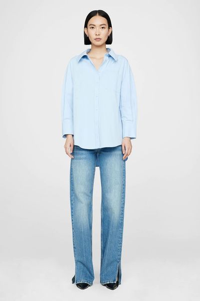 

3 colors anines bing mika designer shirts women button up loose cotton shirt, White
