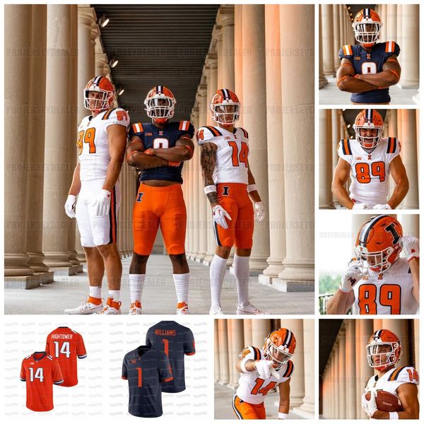 

illinois fighting illini 2023-24 ncaa college football jersey tip reiman casey washington tyson rooks tarique barnes isaiah williams artur s, Black