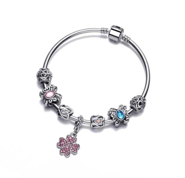 

hollow love charm bracelets luxury fashion party gift jewelry fit charms bead bangle for women girls14815711073815, Golden;silver