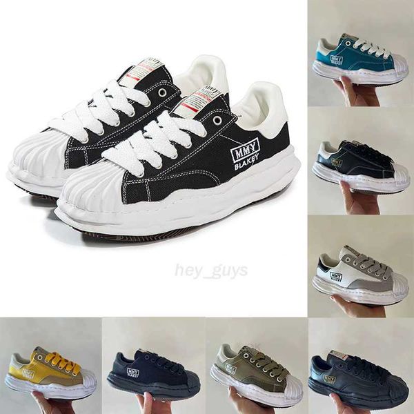 

shoes maison mihara yasuhiro brand canvas flat mmy original designers sneakers sports leather luxury low shell head, Black
