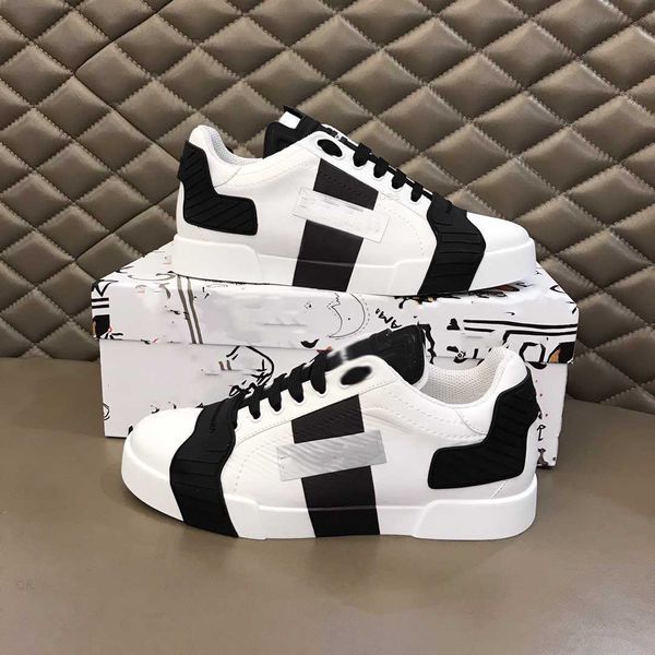 

luxury new dg sports men's shoes printed napa calfskin sneakers colorful casual mesh breathable crown embroidered gold-plated walking s, Black