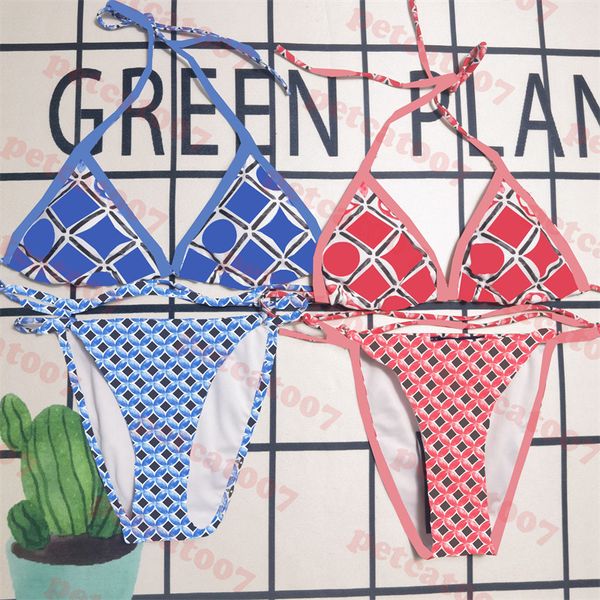 

womens jacquard bikini set vintage pattern swimwear ladies triangle swimsuit with label