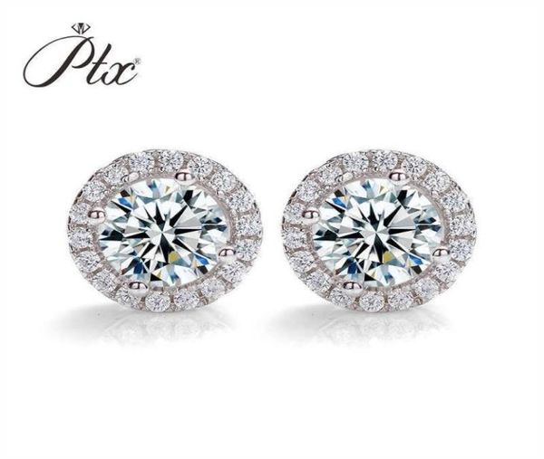 

1ct real moissanite 100 925 sterling silver round cut earrings for women wedding engagement party fine jewelry y10103039895, Golden