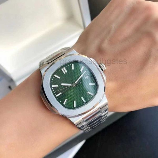 

diamond luminous wrist watches patas 40mm*8.3mm 3k 5711 men's glow calendar iced out bezel gift 3p, Slivery;brown