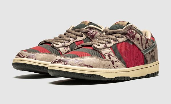 

authentic low freddy krueger running shoes taupe chrome men women outdoor sports sneakers with original box 313170-202