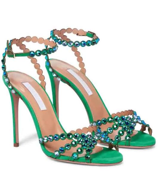 

luxury women gladiator sandal shoes tequila embellished leather strappy design crystal embellishments bridal dress wedding party lady high-h, Black