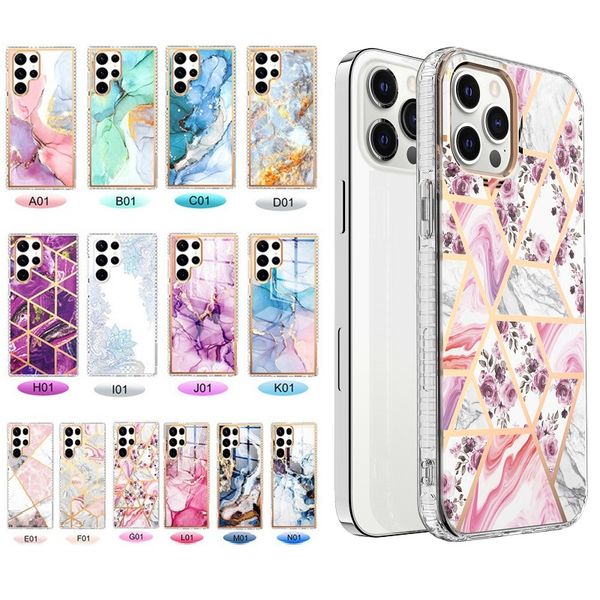 

shockproof soft tpu bumper acrylic marble phone case cover for iphone 14 13 11 pro max 11 pro xr xs max 7 8 plus samsung a53 a34 a54 s21 fe