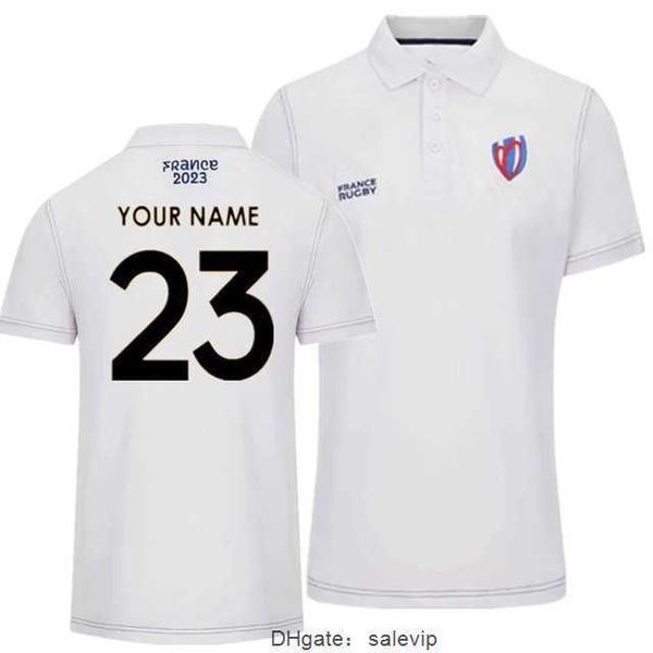 

2023 france rugby home jersey white polo shirt size s--xxl-3xl--5xl, White;black