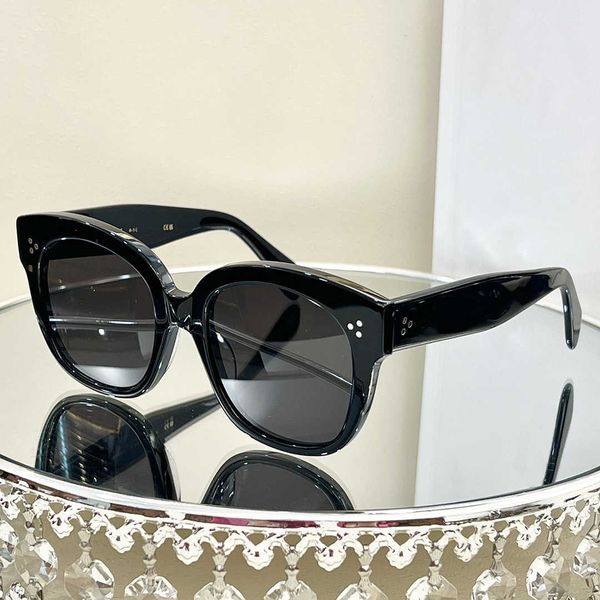 

fashionable cl advanced double combination synthetic board material cool round black women's sunglasses tourism concave shape party mat, White;black