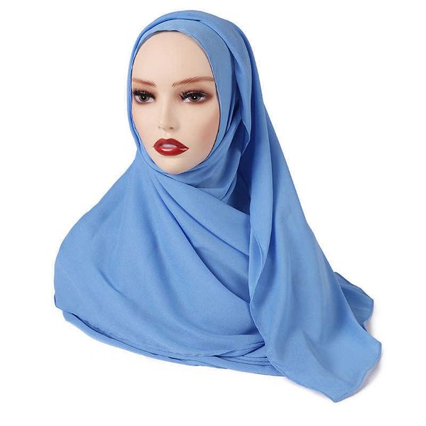 

175*70cm new long premium silk chiffon hijabs scarf kid shawl wrap muslim kid headband islamic scarves1, Red;brown