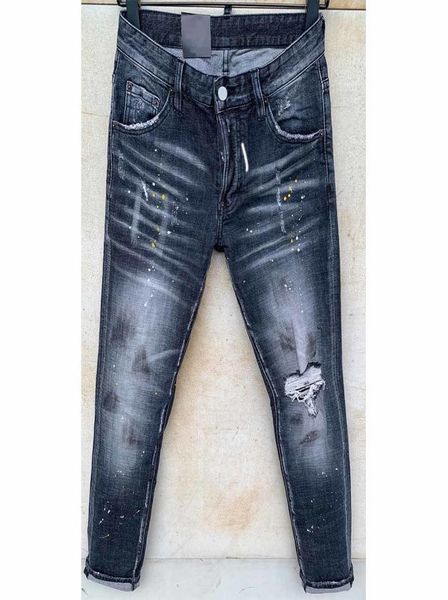 

mens rips stretch black jeans fashion slim fit washed motocycle denim pants panelled hip hop trousers hjhj29904063, Blue