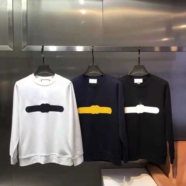 

men's hoodies sweatshirts hoodie winter new round neck pullover brand designer sweater jacket men the same style cotton striped long sl, Black
