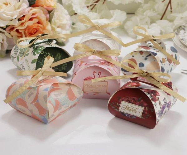 

new arrival favor holders wedding candy boxes with ribbon 5 color originality paper gifts boxes baby shower birthday party decorat9329014