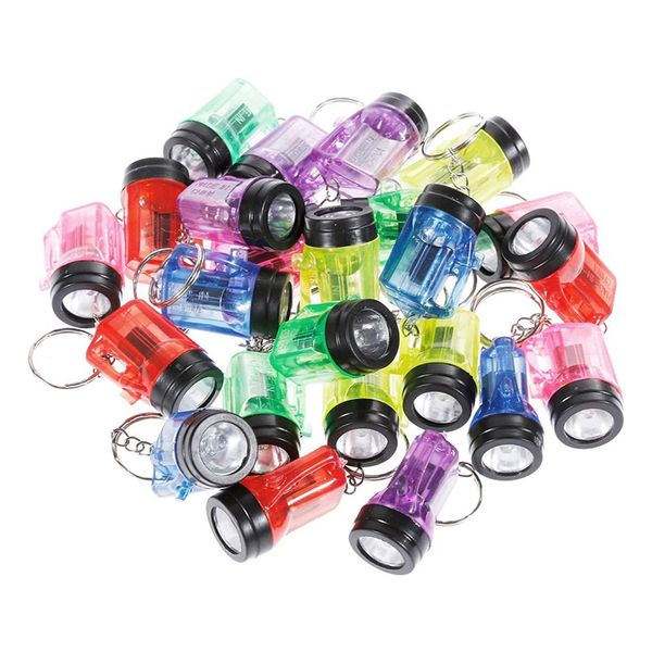 

led flashlight keychain pendant night strong light flashlight crafts luggage decoration key chain keyring, Silver
